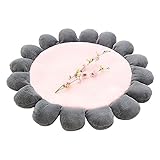 Walmics Boden-Sitzkissen, Blumen-Bodenkissen, weiches Plüschkissen, Teppich, Wohnzimmer, Schlafzimmer, Kinderzimmerteppich, Pink+Grey, 60 cm Walmics Boden-Sitzkissen, Blumen-Bodenkissen, weiches Plüschkissen, Teppich, Wohnzimmer, Schlafzimmer, Kinderzimmerteppich, Pink+Grey, 60 cm