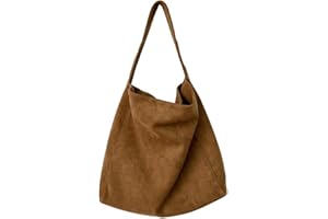 HiTotes Suede Tote Bag Large Suede Bag Fall Purse Hobo Bags for Women Slouch Bag Suede Bag Hobo Handbag Work Tote Bag