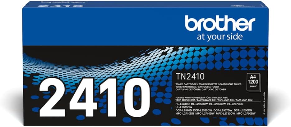 Brother TN2410 Tóner negro para las impresoras: HLL2310D, HLL2350DW,HLL2370DN, HLL2375DW, DCPL2510D, DCPL2530DW, DCPL2550DN, MFCL2710DW, MFCL2730DW, MFCL2750DW