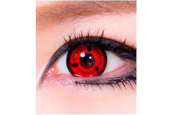lentilles pour halloween de couleur fantaisie déguisement annuelles valables 1 an (infernal wheel D) sans correction