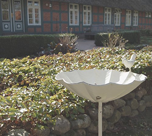 Vogeltränke MATZ, metall, weiße Stab-Vogeltränke im Landhaus-Stil