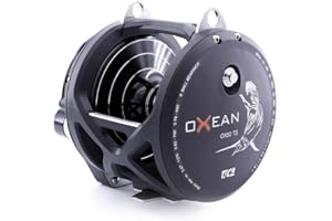 TICA Oxean Ox50Ts Mulinello da Pesca, Nero Matto, Gear Ratio Double Speed 3.2/1.4