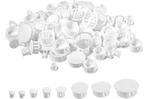 KJG Abdeckkappen für Bohrlöcher 120 Stück Blindstopfen 6/8/10/12/16/20/22/25mm Kunststoff Lochstopfen Bohrloch Abdeckkappen Kunststoff Möbel-Abdeckkappen für Bohrlöcher für Schränke Maschinen Möbel