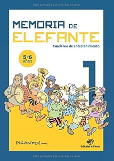Memoria de elefante 1: cuaderno de entretenimiento: Juegos para niños de 5 y 6 años: primero de primaria: cuaderno de actividades: spanish activity book