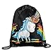 Produktbild LoveBiuBiu Tropical Lightweight Drawstring Bag Sport Gym Backpack Gym Bag for Men and Women Unicorn