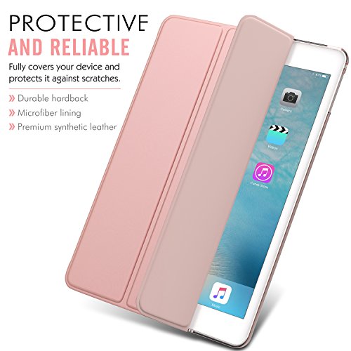 MoKo Hülle für iPad Pro 12.9 – Ultra Lightweight Slim PU Leder Tasche Schutzhülle Schale Smart Shell Case mit Auto Schlaf / Wach Funktion und Standfunktion für Apple iPad Pro 12.9 Zoll Tablet, Rose Gold - 3
