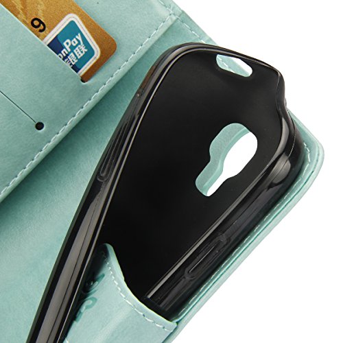 Galaxy S4 Hülle,Galaxy S4 Lederhülle,Galaxy S4 Leder Wallet Tasche Brieftasche Schutzhülle,ikasus® Malerei Schmetterling Muster PU Lederhülle Flip Hülle im Bookstyle Cover Schale Stand Ständer Etui Karten Slot Schutzhülle Grau Tasche Wallet Case für Samsung Galaxy S4 i9500 – Grün - 7