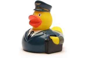 Kaczka kąpielowa Pilot I piszcząca kaczka I Duckshop I L: 8,5 cm I z breloczkiem do kluczy w zestawie