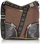  Poodlebag Damen Bad Nauheim Umhängetaschen, Mehrfarbig (Chocolate), 30x17x36 cm