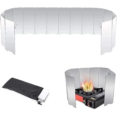 Windscherm, opvouwbaar, aluminium, ultralicht, windscherm, 16 borden, voorruit, camping, draagbaar, winddicht, opvouwbaar, voor kamperen, wandelen, picknick, gasfornuis Windscherm, opvouwbaar, aluminium, ultralicht, windscherm, 16 borden, voorruit, camping, draagbaar, winddicht, opvouwbaar, voor kamperen, wandelen, picknick, gasfornuis