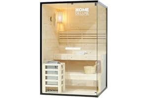 HOME DELUXE - Sauna traditionnel - Shadow M - 120 x 120 x 190 cm - pour 2 personnes - bois d'épicéa de haute qualité, poêle de sauna et accessoires inclus I Sauna à vapeur Sauna à infusion Sauna
