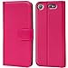 Produktbild Conie Handyhülle für Sony Xperia XZ1 Compact - Bookstyle- Klapp- Serie, Etui aus PU Leder, Xperia XZ1 Compact Booklet Flip Hülle Pink