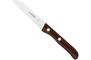 Giesser since 1776 - Made in Germany - Coltello per verdure con manico in legno antiscivolo Kotibe, 8, 5 cm, inossidabile, coltello da cucina affilato rivettato