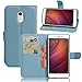 Produktbild Xiaomi Redmi Note 4 Hülle, Wrcibo PU Leder Wallet Tasche Hülle Flip Cover Case Schutzhülle Lederhülle mit Standfunktion Kredit Kartenfächer für Xiaomi Redmi Note 4 (Blau)