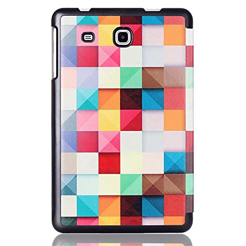 Galaxy Tab A T280 Hülle, PU Ledertasche im Bookstyle Leder hülle für Samsung Galaxy Tab A (2016) 17,8 cm (7 Zoll) SM-T280 Tasche Hülle Flip Case Cover Schutzhülle Skin (Bunte Würfel) - 3