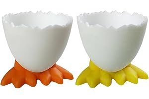 JIIMHTE 2 Pièces Coquetier, Porte Œufs Pour Comptoir, Coquetier Aux Pattes De Poulet, Coquetier Oeuf Coquetier Enfant, Support D'oeufs De Pieds De Poulet, Plateau D'oeufs Dessin Animé, Oeuf Coupe Coquille