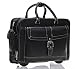 Produktbild Business Laptop Tasche Mit Rollen Schwarz Leder 43.2cm Reisetasche Neu