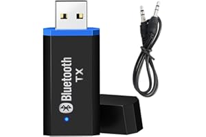 Retoo Adattatore USB Aux Bluetooth 5.0 con cavo da 3,5 mm, trasmettitore Bluetooth USB, trasmettitore audio USB, compatibile con il sistema audio dell'auto, dono USB a bastoncino bluetooth wireless