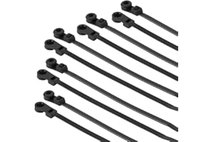 XINGO 100 fascette con foro per vite, fascetta per cavi montabile, in nylon resistente, multiuso, per uso interno ed esterno (3,6 x 150)