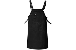 AnyuA Große Größen Latzrock Damen Gerades Denim-Latzhose Kleid Kurz Schwarz 5XL