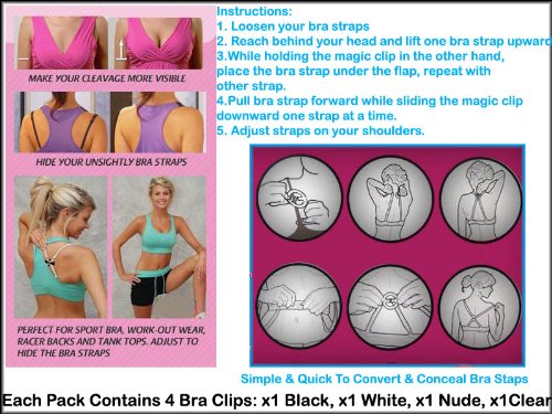 SKS Distribution® Bra Strap Clips X 100 Converts Bra to Racer Back Instantly Lifts Enhances Cleavage