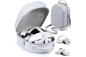 SMICEM Große Tragetasche für Meta Quest 3/3S Ultrahohe Kapazitat kompatibel mit VR-Headset, Controller-Griffe, Akku-Elite-Gurt und Zubehör, stoßfestes Gehäuse für sicheren Transport