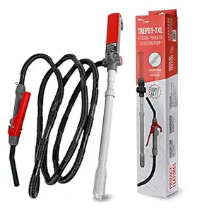 TERA PUMP TREP01-TXL Multi-Purpose Battery Powered Fuel Liquid Transfer Pump - 10ft Extra Long Hose, Easy Flow Control, 9 liters per min