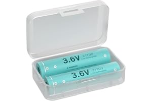 TQTHL 5500 (Pack of 2) High Amp Flat Top Battery with Plastic Case Long-Lasting Battery for Headlamp, LED Flashlight, Solar Light, Electronic Devices（blue）