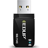 محول EDUP AC 1300 ميجابت/ثانية USB WLAN، عصا WiFi مزدوجة النطاق 2.4G/5GHz محول USB3.0 جهاز استقبال شبكة لاسلكية دونجل WiFi، سطح المكتب