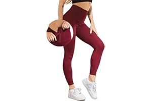 Merlvida Legging de Sport Femme Anti Cellulite Pantalon Femme Taille Haute Gym Legging Push Up Femme Opaque Vetement de Yoga Fitness Ventre Plat