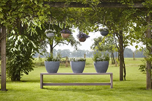 TS Blumenampel, Cera-Mix Pflanzgefäß Nova, frostbeständig und leichtgewichtig, greywash, 25x25x12 cm, 136542 - 3