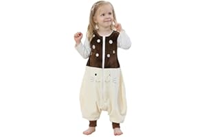 Mama Stadt Gigoteuse avec Pieds Unisexe pour Enfants, Surpyjama Bebe sans Manche Garçon Fille, Pyjama Animal en Flanelle avec Jambes 1 à 5 Ans