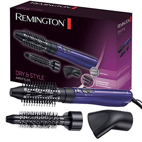 Remington Dry & Style AS800 Moldeador de Aire Caliente, 800 W, Cerámica, turmalina, Iónico, Morado, 3 Accesorios