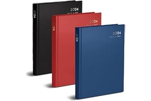 NM 2024 Diary A4 | A5 | A6 Diary Week To View | Page A Day | Desk Diary | Hard Backed Diaries | Journal Book | Academic Diaries | Weekly Planner | Year Planner | Daily Dairy (A4 DAP, Blue)