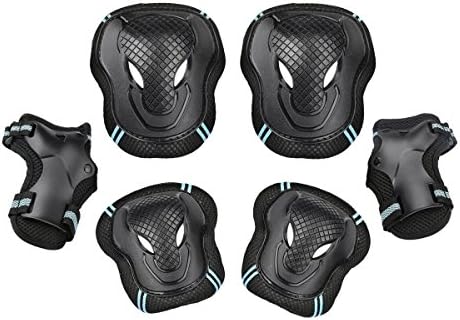 Ecent 6pcs Set Skateboard Roller Blading Elbow Knee Wrist Protective Safety Gear Pad Guard for Kids/Adult