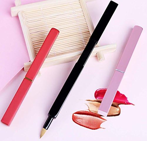 QCBC Portable Telescopic Lip Brush Lipstick Brush Lip Crayon Brush With Lid Mini Makeup Brush , #42