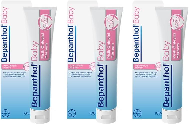 Bepanthol Baby Pişik Önleyici Merhem 100 gr 3lü Paket l Parapen, SLS, Parfüm, Koruyucu İçermez