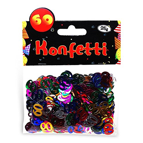HC-Handel 923477 Zahlenkonfetti "60" aus Kunststoff 25 Gramm bunt