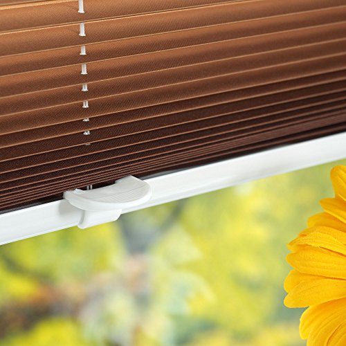 GARDUNA FLOW Plissee # braun 45cm # – mit FARBVERLAUF – verspannt – Smartfix – Klemmfix – ohne bohren – viele Größen – Sichtschutz – lichtdurchlässig - 5