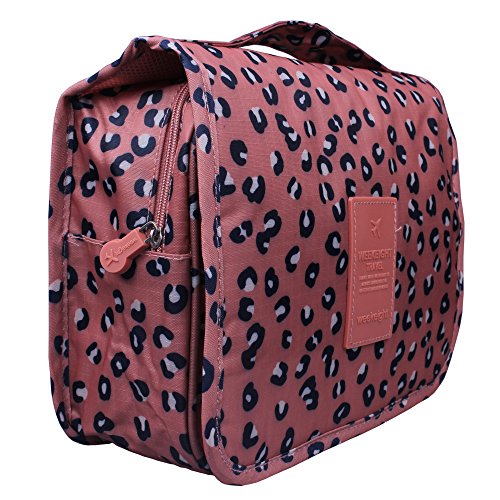 Shopper Joy Hanging Toiletry Bag Cosmetics Organizer Storage Bag for Travel Overnight Camping - Leopard