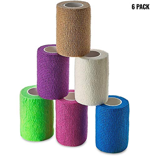 MEDca Bende Auto Adesive Coesive 3 Pollici X 5 Iarde Approvate dalla FDA (Color Arcobaleno) CONFEZIONE DA 6