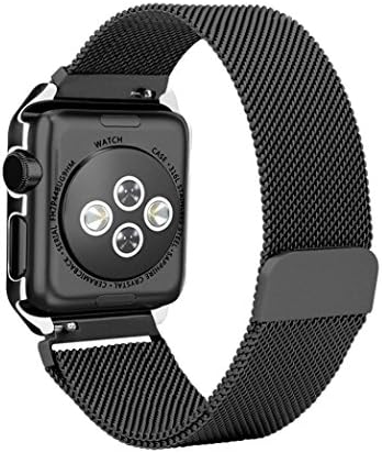 Amoyl for Apple Watch Band with Protective Case,Milanese Stainless Steel Replacement Band Magnetic Closure Clasp iWatch Strap for All Apple Watch Version Series 1 &amp; 2 &amp; Edition &amp; Nike+ &amp; 3