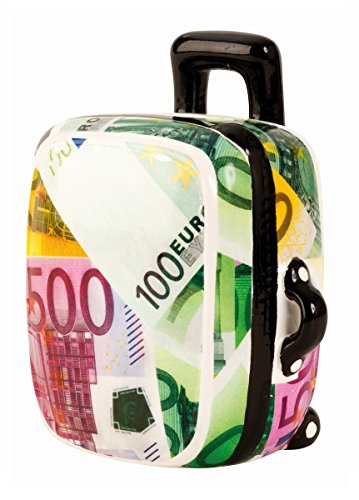 Spardose Reisekoffer Trolley Euroscheine 15,5 cm hoch Geld Reise Sparbüchse