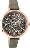 Oozoo Damenuhr mit Lederband 38.5 MM Rose/Glitzer/Grau C9148