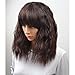 BERON® 14" Women's Short Curly Bobo Wig with Free Wig Cap (Dark Brown)