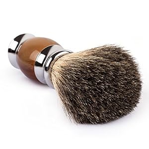 QSHAVE 100% Best Original Pure Badger Hair Shaving Brush Handmade. Faux Agate Handle. Perfect for Wet Shave, Safety… - Image 3