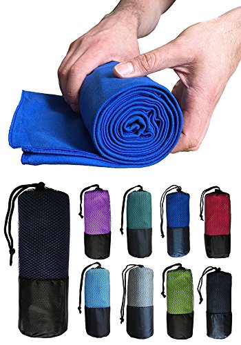 MIKROFASER HANDTÜCHER – sehr saugfähig, leicht und kompakt. Für Fitness, Outdoor-Aktivitäten und Reisen entwickelt. Ideal für den Strand, das Fitnessstudio, Yoga, Pilates, Bikram, Schwimmen, Camping, Wandern, Rucksackreisen und jeden Urlaub. Fühlt sich wie weiches Wildleder an. GRATIS Aufbewahrungsbeutel inklusive