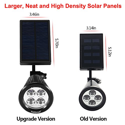 GrandeBeing® led solar garten leuchten außen lampen Rampenlicht Wand Lampen Solar Betrieben Wasserdicht Beleuchtung für Landschaft Garten Fahrweg Pfad Hofen Rasen, Solar Energie Freiland Leuchten, Praktische Sichere Lampen nicht nur für den Boden auch für Wände (2 Schwarz) - 3