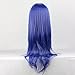Anime Wig Dark Blue Long Wavy 60CM Women Girls Cospaly Hair Full Wig + Wig Cap