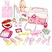 Produktbild Cystyle Arztkoffer Doktorkoffer Zahnarzt für Kinder Zubehör Arzt Pretend Play Kinder Rollenspiele für Kinder Mädchen 3 Jahre und älter (Rosa mit Krankenschwester Kleidung)